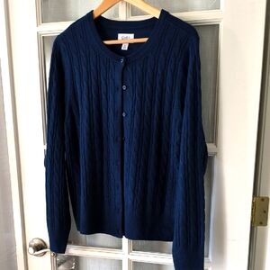 Croft & Barrow Navy Blue Cardigan Sweater XL